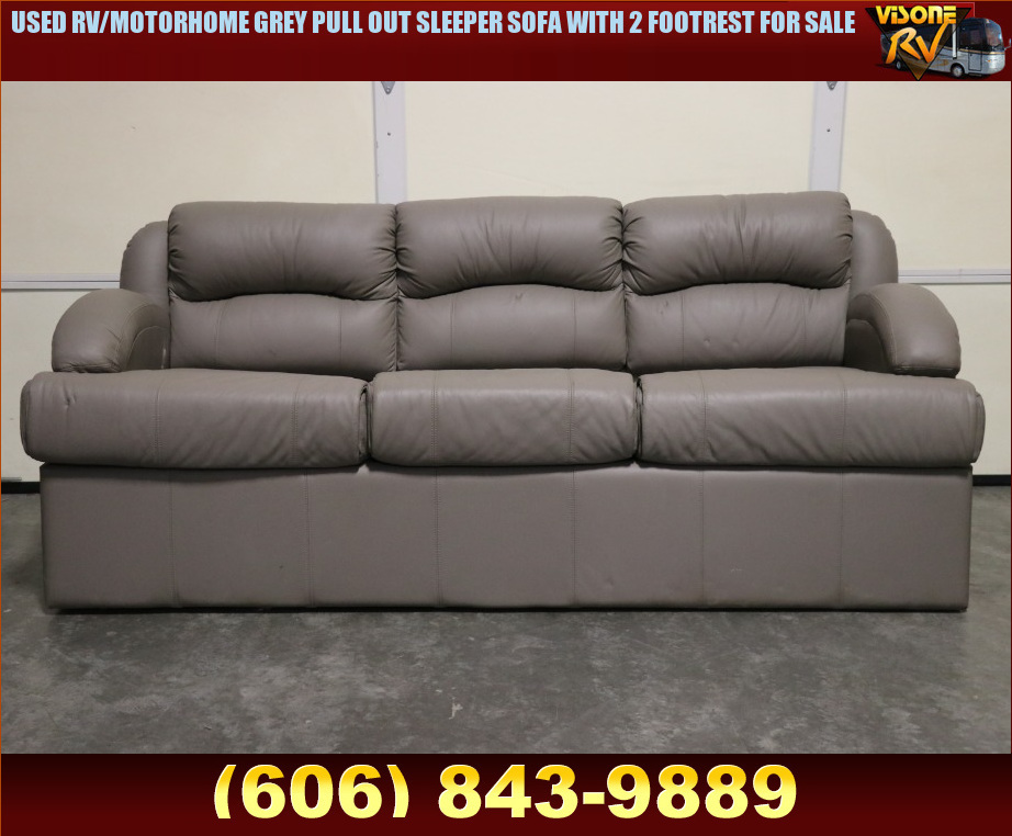 RV Furniture USED RV/MOTORHOME GREY PULL OUT SLEEPER SOFA WITH 2