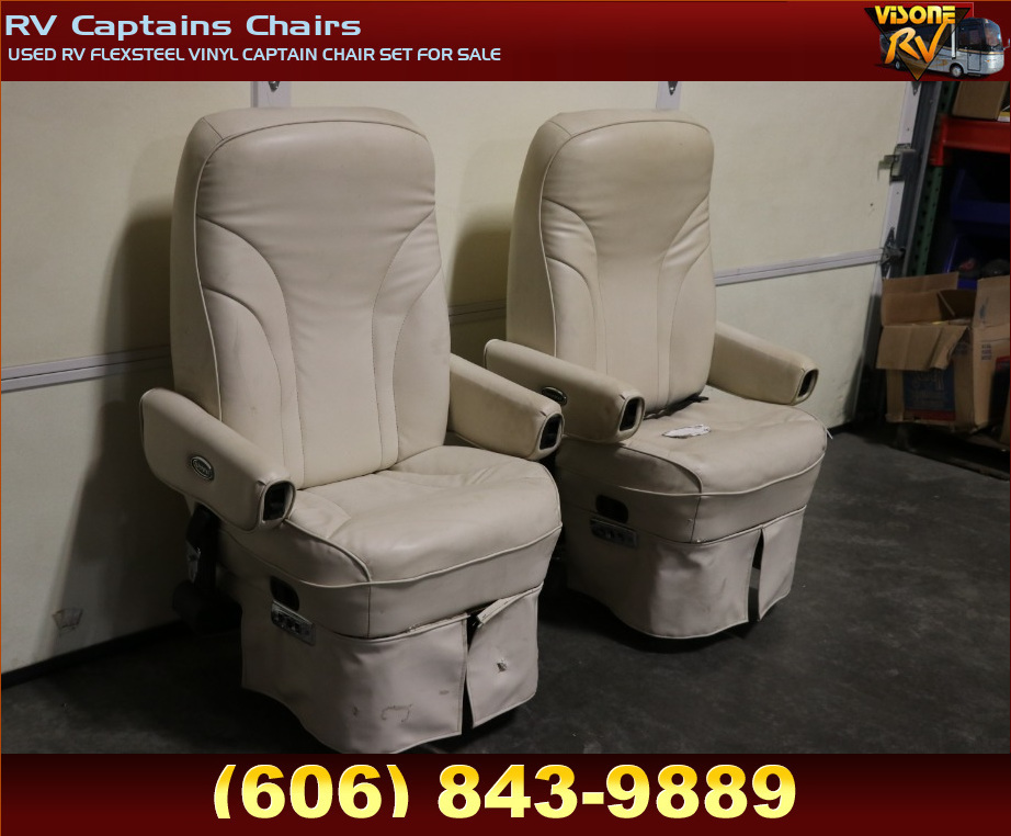 RV Furniture USED RV FLEXSTEEL VINYL CAPTAIN CHAIR SET FOR SALE RV