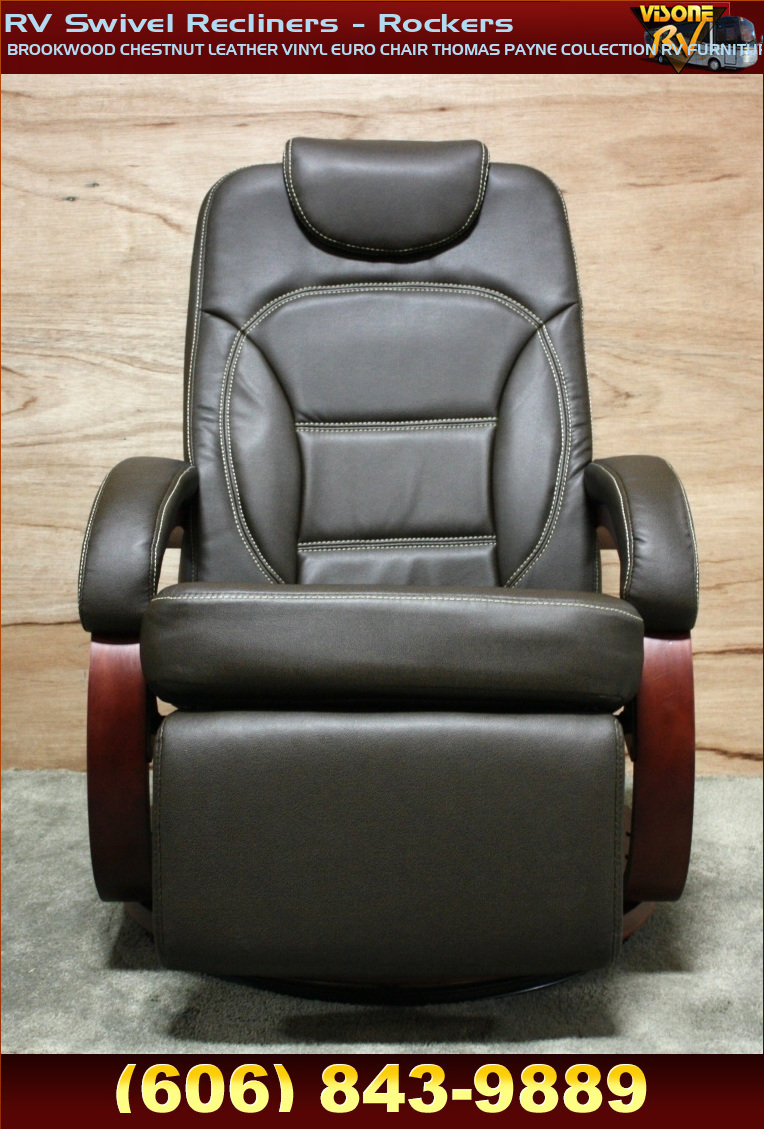 RV Furniture BROOKWOOD CHESTNUT LEATHER VINYL EURO CHAIR THOMAS PAYNE