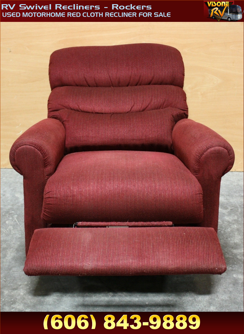 RV Furniture USED MOTORHOME RED CLOTH RECLINER FOR SALE RV Swivel Recliners Rockers WHERE TO