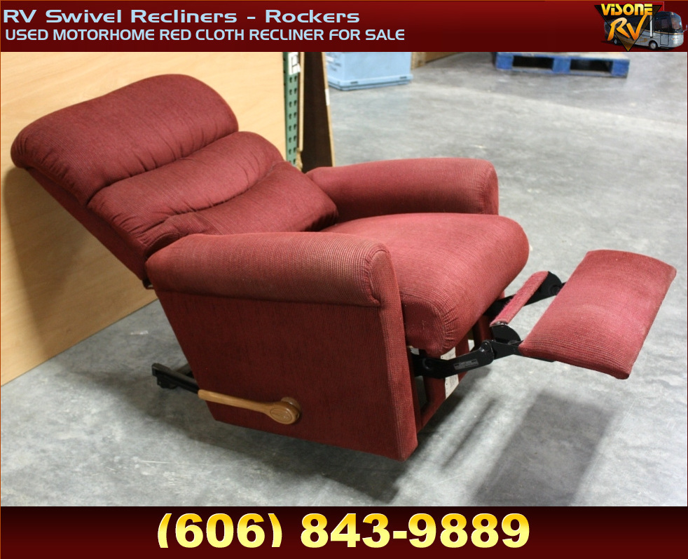 RV Furniture USED MOTORHOME RED CLOTH RECLINER FOR SALE RV Swivel Recliners Rockers WHERE TO