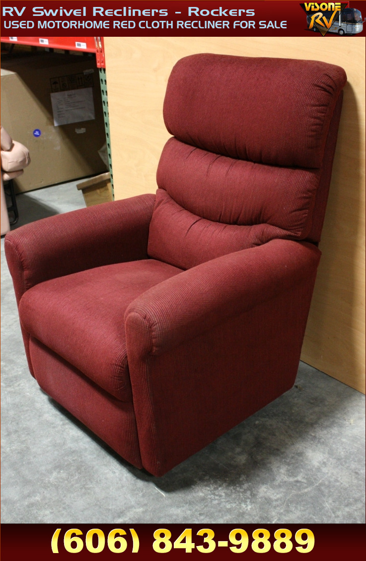 RV Furniture USED MOTORHOME RED CLOTH RECLINER FOR SALE RV Swivel