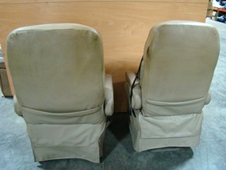 USED RV/MOTORHOME FURNITURE TAN FLEEXSTEEL CAPTAINS CHAIRS