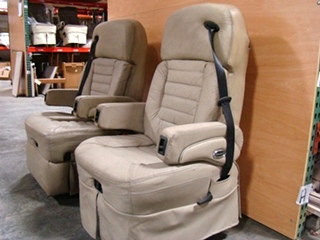 USED RV/MOTORHOME FURNITURE TAN FLEEXSTEEL CAPTAINS CHAIRS