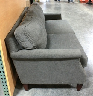 USED CHARCOAL POLYESTER FIBER SOFA FOR SALE