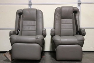 USED GREY VINYL CAPTAIN CHAIR SET MOTORHOME PARTS FOR SALE