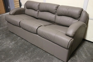 USED RV/MOTORHOME GREY PULL OUT SLEEPER SOFA WITH 2 FOOTREST FOR SALE