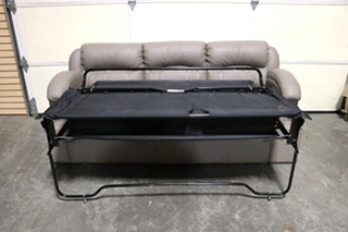 USED RV/MOTORHOME GREY PULL OUT SLEEPER SOFA WITH 2 FOOTREST FOR SALE