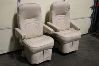 USED VINYL CAPTAIN CHAIR SET RV FURNITURE FOR SALE