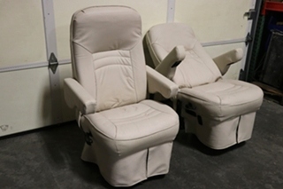 USED VINYL CAPTAIN CHAIR SET RV FURNITURE FOR SALE
