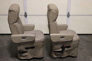 USED RV BROWN FLEXSTEEEL CAPTAIN CHAIR SET FOR SALE