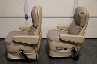 USED CLOTH & VINYL CAPTAIN CHAIR SET RV FURNITURE FOR SALE