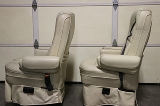 USED LEATHER CAPTAIN CHAIR SET RV/MOTORHOME FURNITURE FOR SALE