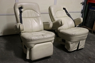 USED LEATHER CAPTAIN CHAIR SET RV/MOTORHOME FURNITURE FOR SALE