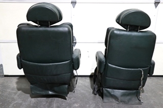 USED GREEN FLEXSTEEL CAPTAIN CHAIR SET RV FURNITURE FOR SALE