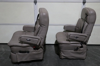 USED GRAY FLEXSTEEL CAPTAIN CHAIR SET MOTORHOME FURNITURE FOR SALE