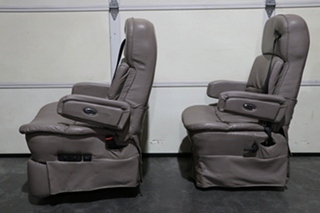 USED GRAY FLEXSTEEL CAPTAIN CHAIR SET MOTORHOME FURNITURE FOR SALE