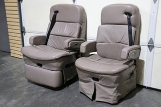 USED GRAY FLEXSTEEL CAPTAIN CHAIR SET MOTORHOME FURNITURE FOR SALE