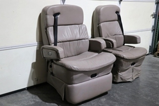 USED GRAY FLEXSTEEL CAPTAIN CHAIR SET MOTORHOME FURNITURE FOR SALE
