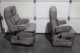 USED GRAY FLEXSTEEL CAPTAIN CHAIR SET MOTORHOME FURNITURE FOR SALE