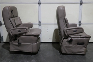 USED GRAY FLEXSTEEL CAPTAIN CHAIR SET MOTORHOME FURNITURE FOR SALE