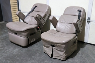USED GRAY FLEXSTEEL CAPTAIN CHAIR SET MOTORHOME FURNITURE FOR SALE