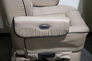 USED RV/MOTORHOME TAN WITH BLACK TRIM FLEXSTEEL CAPTAIN CHAIR SET FOR SALE