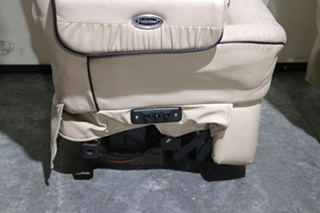 USED RV/MOTORHOME TAN WITH BLACK TRIM FLEXSTEEL CAPTAIN CHAIR SET FOR SALE