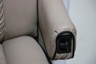 USED RV/MOTORHOME TAN WITH BLACK TRIM FLEXSTEEL CAPTAIN CHAIR SET FOR SALE