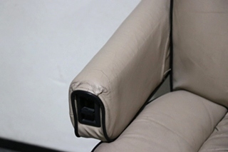USED RV/MOTORHOME TAN WITH BLACK TRIM FLEXSTEEL CAPTAIN CHAIR SET FOR SALE