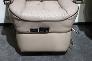 USED RV/MOTORHOME TAN WITH BLACK TRIM FLEXSTEEL CAPTAIN CHAIR SET FOR SALE