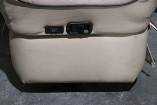 USED RV/MOTORHOME TAN WITH BLACK TRIM FLEXSTEEL CAPTAIN CHAIR SET FOR SALE