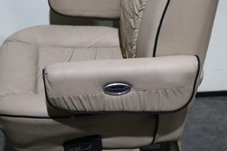 USED RV/MOTORHOME TAN WITH BLACK TRIM FLEXSTEEL CAPTAIN CHAIR SET FOR SALE