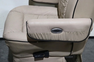 USED RV/MOTORHOME TAN WITH BLACK TRIM FLEXSTEEL CAPTAIN CHAIR SET FOR SALE