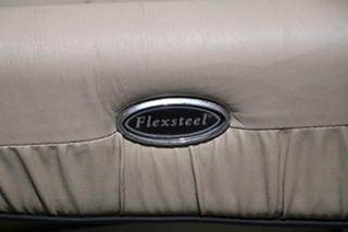 USED RV/MOTORHOME TAN WITH BLACK TRIM FLEXSTEEL CAPTAIN CHAIR SET FOR SALE