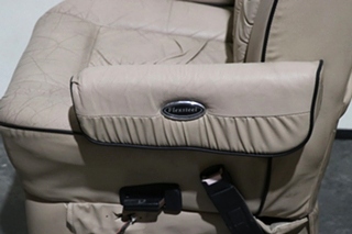 USED RV/MOTORHOME TAN WITH BLACK TRIM FLEXSTEEL CAPTAIN CHAIR SET FOR SALE