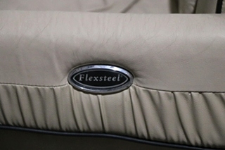 USED RV/MOTORHOME TAN WITH BLACK TRIM FLEXSTEEL CAPTAIN CHAIR SET FOR SALE