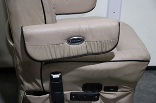 USED RV/MOTORHOME TAN WITH BLACK TRIM FLEXSTEEL CAPTAIN CHAIR SET FOR SALE
