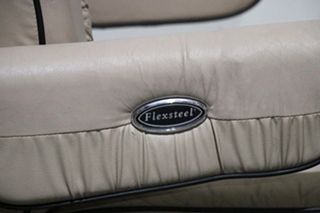 USED RV/MOTORHOME TAN WITH BLACK TRIM FLEXSTEEL CAPTAIN CHAIR SET FOR SALE